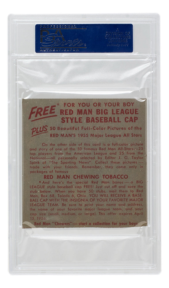 Yogi Berra Signed 1955 Red Man Tobacco #16 Yankees Baseball Card PSA