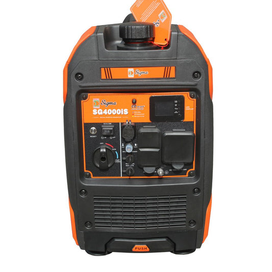 Sigma Portable Inverter Gas Generator 4000 Watts Super Quiet CO Alert Parallel and Series Capability Ideal for Outdoor Camping RV Trailer and Home Commercial Backup Power EPA Compliant Compact & Light