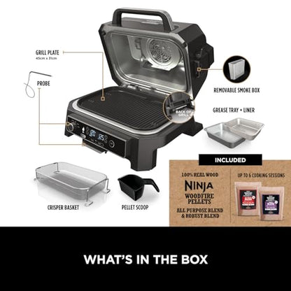 Woodfire Pro XL Electric BBQ Grill & Smoker with Digital Probe