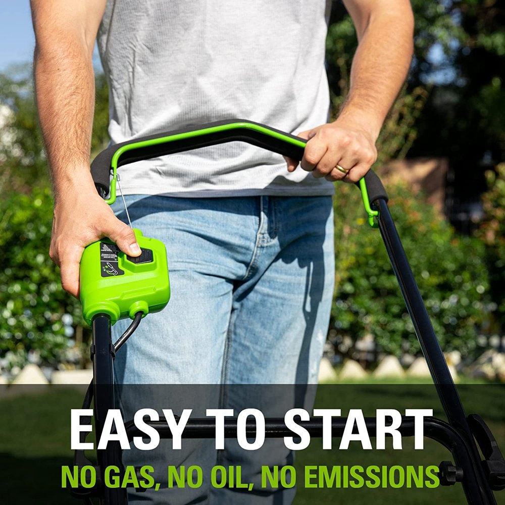 2 X 24V (48V) 19" Brushless Push Lawn Mower, 2 X 4.0Ah USB Batteries and Dual Port Rapid Charger Included