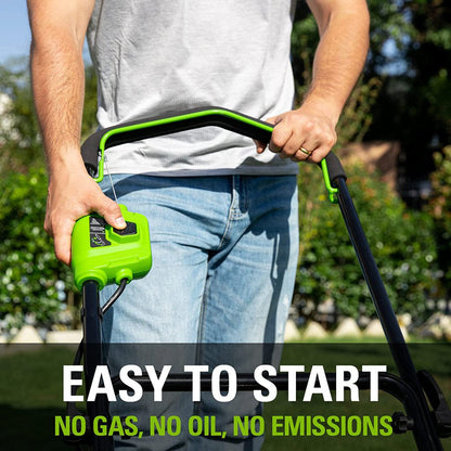 2 X 24V (48V) 19" Brushless Push Lawn Mower, 2 X 4.0Ah USB Batteries and Dual Port Rapid Charger Included