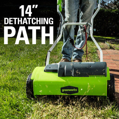 10 Amp 14" Corded Electric Dethatcher (Stainless Steel Tines)