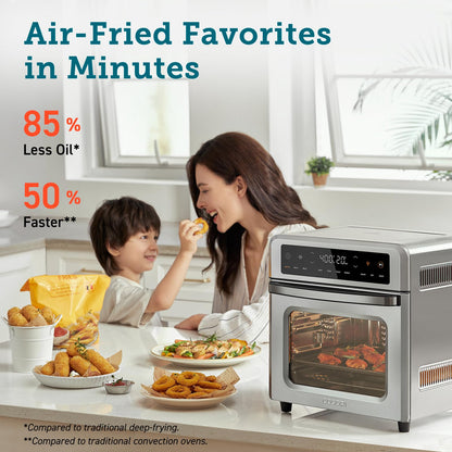 11-in-1 Air Fryer Oven , 13Qt Small Footprint Airfryer combo with Rotisserie