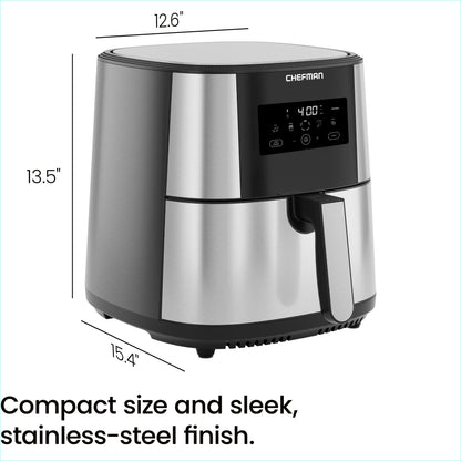 Touch Air Fryer, XL 8-Qt Family Size, One-Touch Digital Control Presets