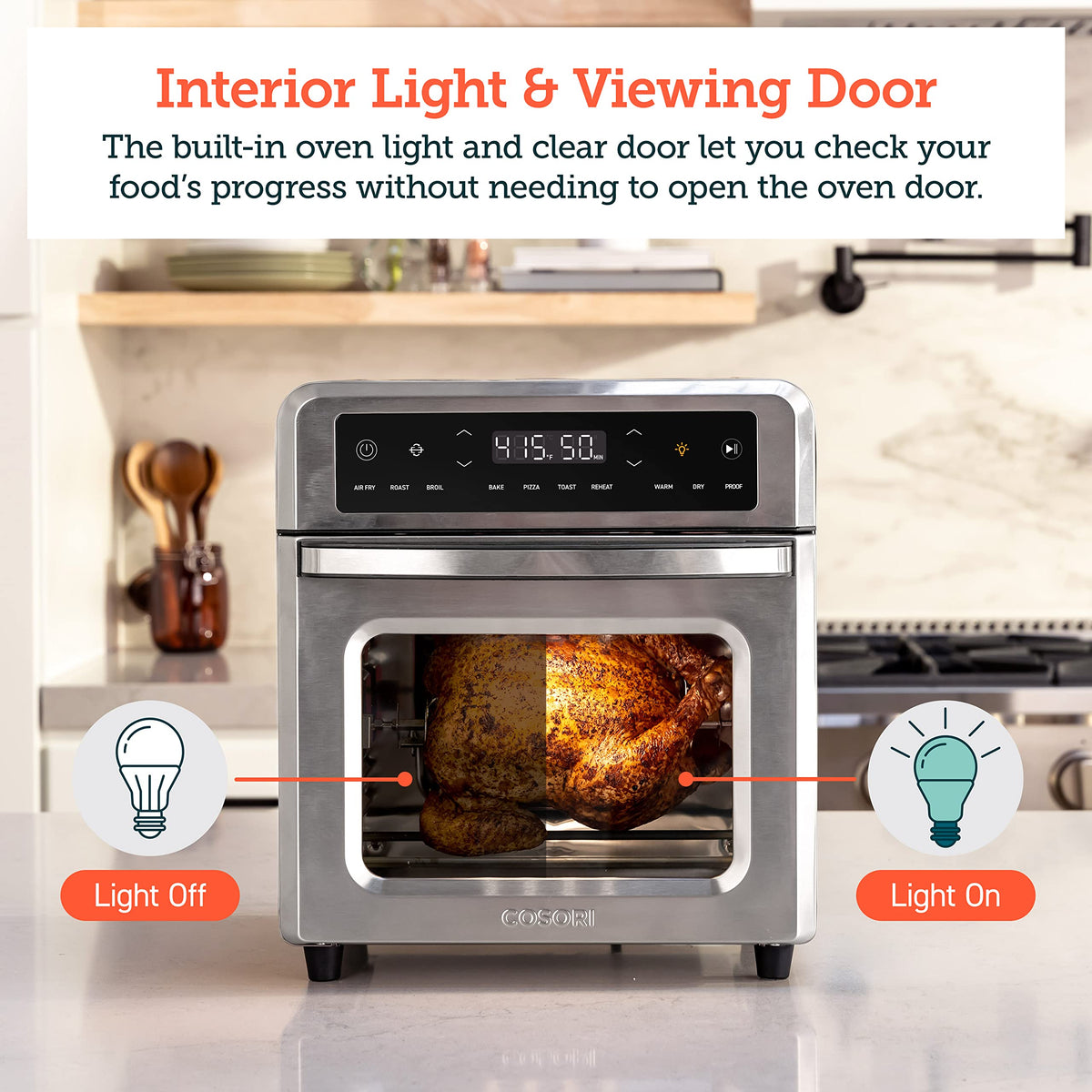 11-in-1 Air Fryer Oven , 13Qt Small Footprint Airfryer combo with Rotisserie