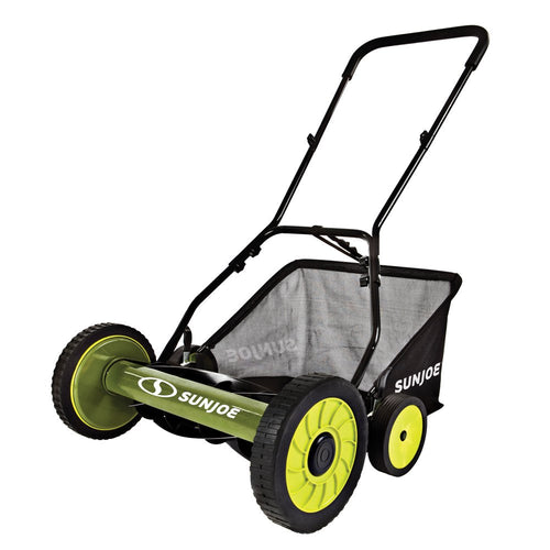 20-Inch Manual Reel Mower W/ Grass Catcher, 9-Position