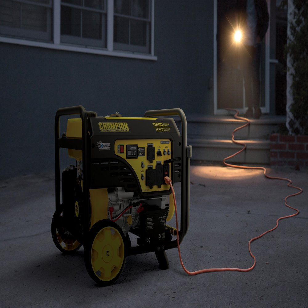 11,500/9,200-Watt Electric Start Gas Portable Generator with CO Shield