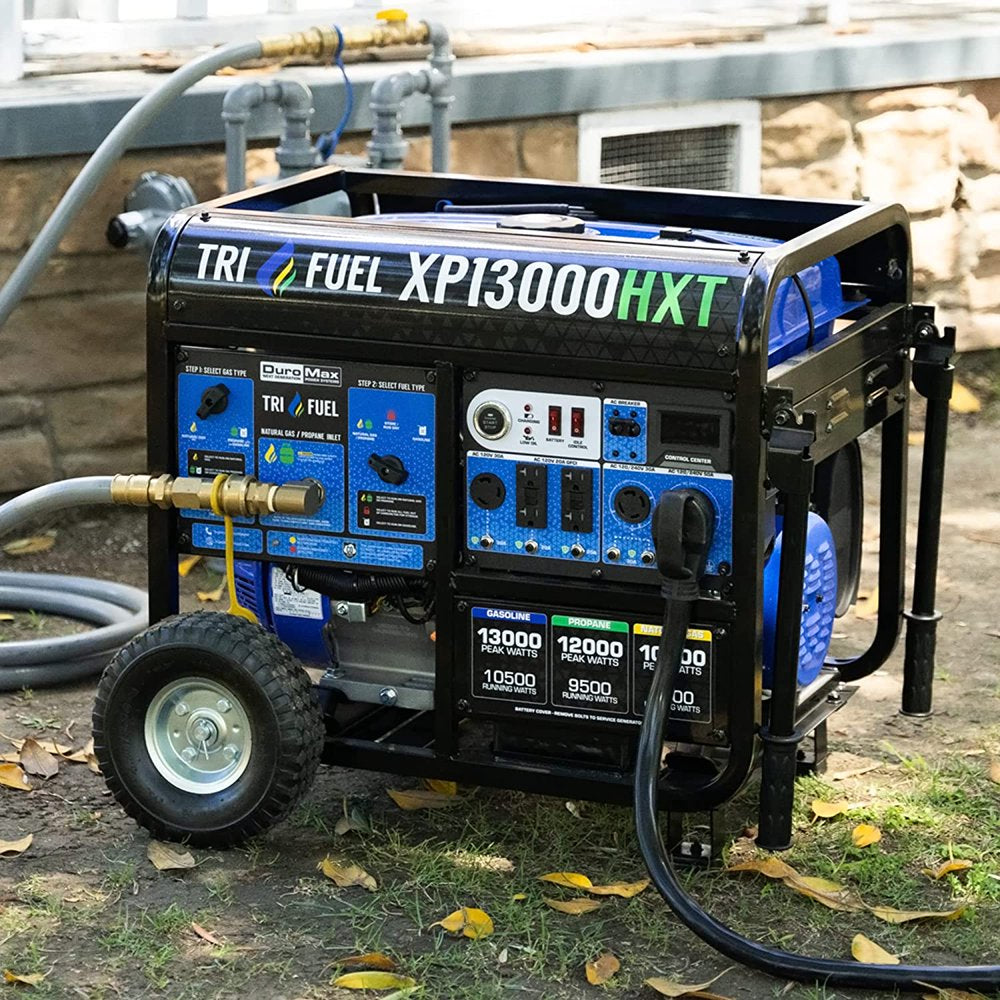 XP13000HXT 13,000 Watt Electric Start Tri-Fuel Natural Gas/Propane/Gas Powered Portable Generator W/ CO Alert