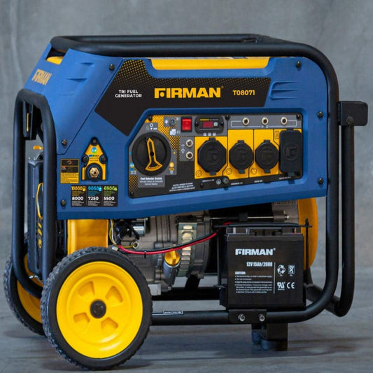 T08071 Tri Fuel 10,000 Watt Portable Generator Ability to Run off of Gasoline, Propane, or Natural Gas with an Electric Starter