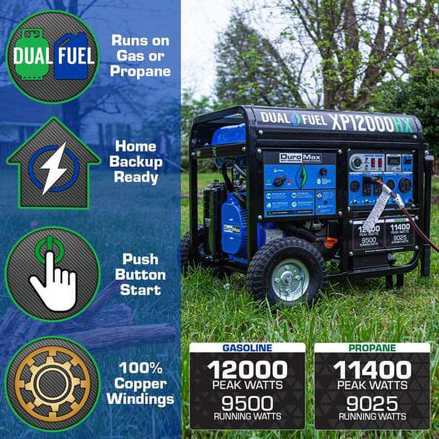 -Xp12000Hx  Generator Dual Fuel Gas Propane Portable with CO Alert 12,000 Watt