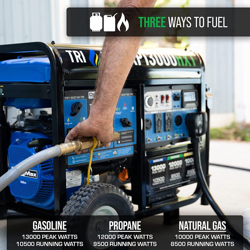 XP13000HXT 13,000 Watt Electric Start Tri-Fuel Natural Gas/Propane/Gas Powered Portable Generator W/ CO Alert