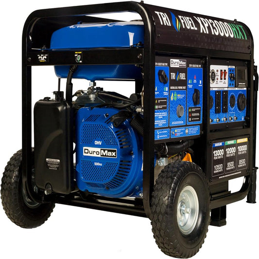 XP13000HXT 13,000 Watt Electric Start Tri-Fuel Natural Gas/Propane/Gas Powered Portable Generator W/ CO Alert