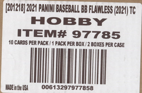 *LAST CASE* 2021 Panini Flawless Hobby Baseball, 2 Box Case