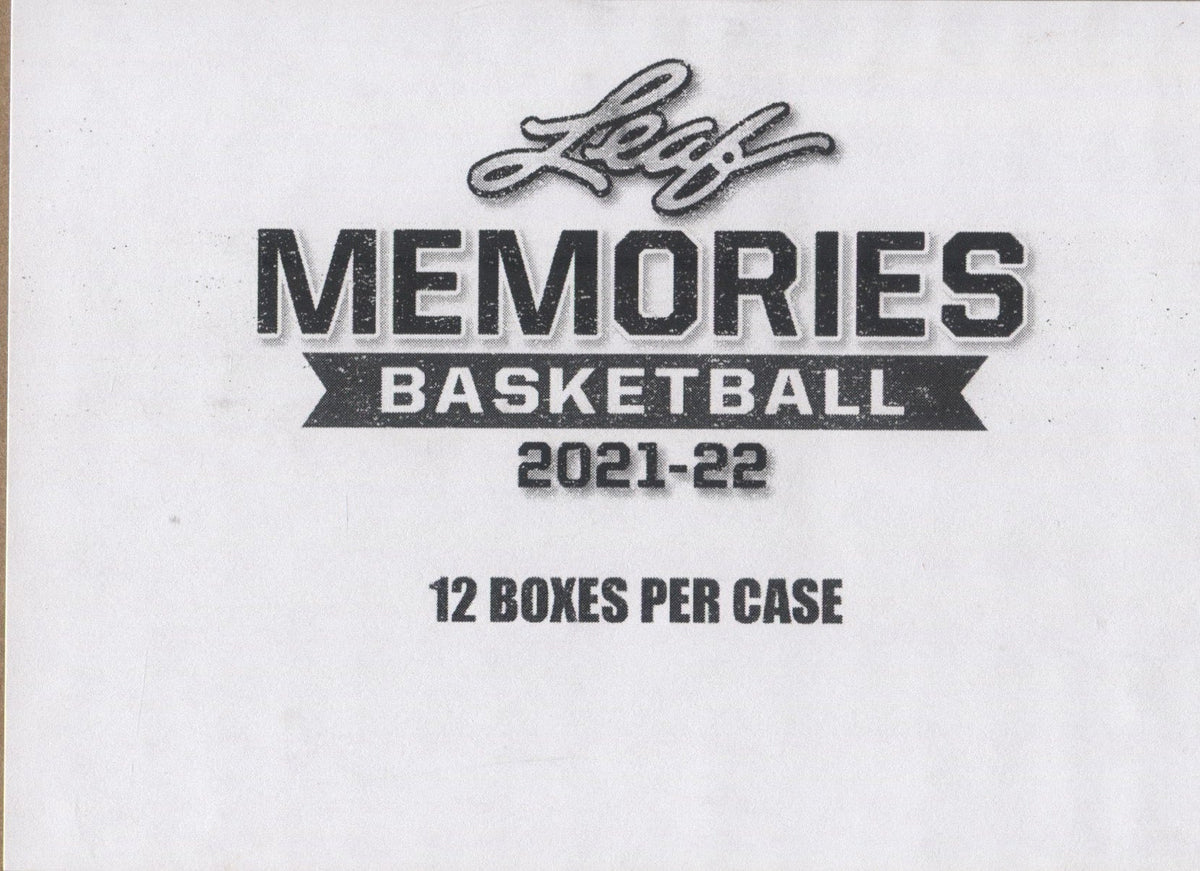 *LAST CASE* 2021-22 Leaf Memories Basketball Hobby, 12 Box Case