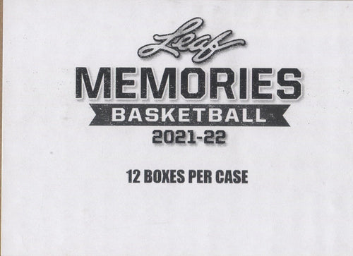 *LAST CASE* 2021-22 Leaf Memories Basketball Hobby, 12 Box Case