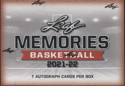 *LAST CASE* 2021-22 Leaf Memories Basketball Hobby, 12 Box Case
