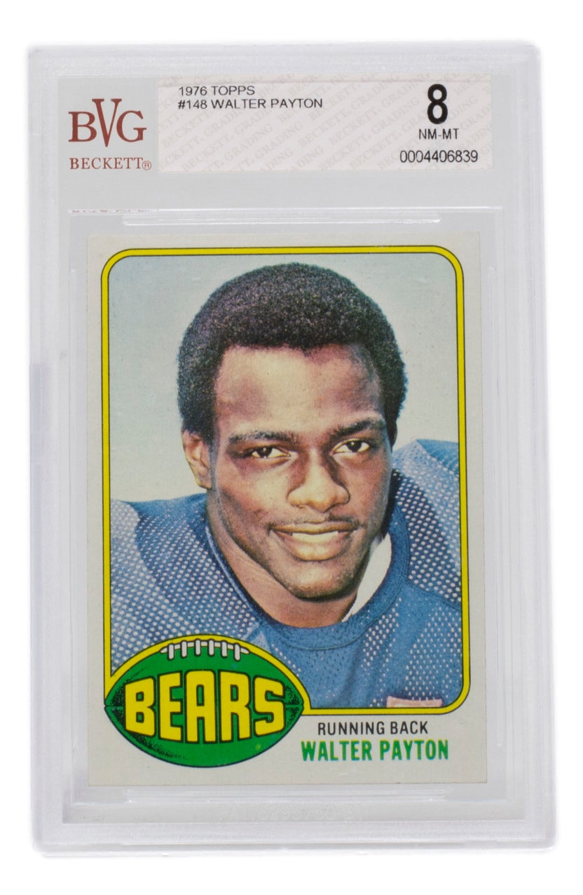 Walter Payton 1976 Topps #148 Chicago Bears Football Card BGS NM-MT 8