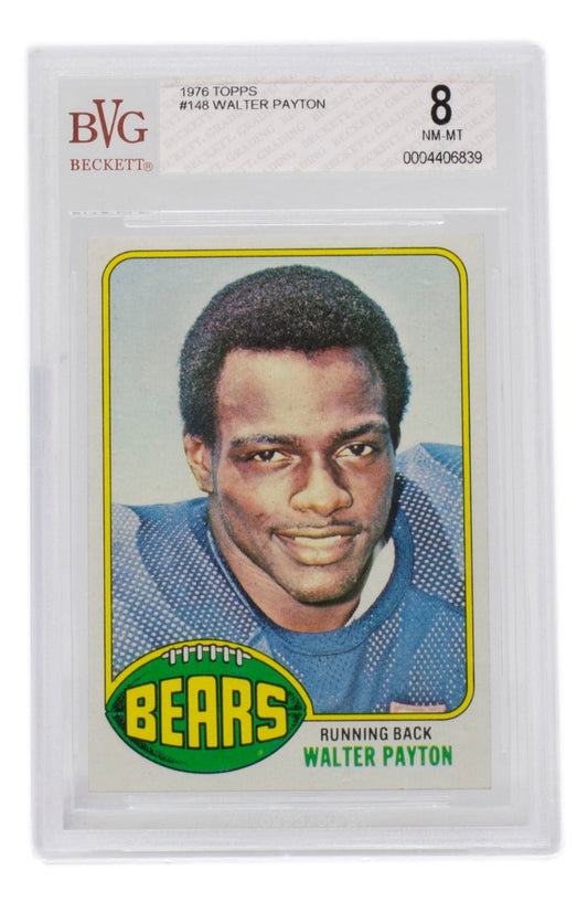 Walter Payton 1976 Topps #148 Chicago Bears Football Card BGS NM-MT 8