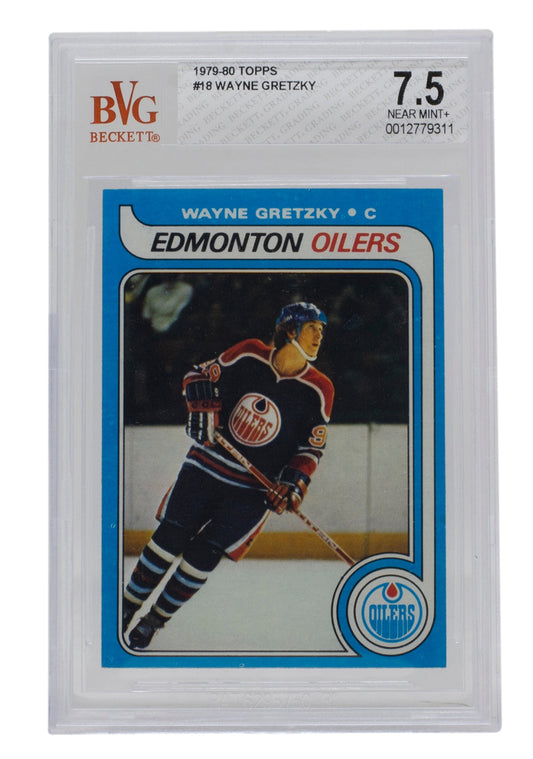 Wayne Gretzky 1979-80 Topps #18 Edmonton Oilers Hockey Card BGS NM+ 7.5