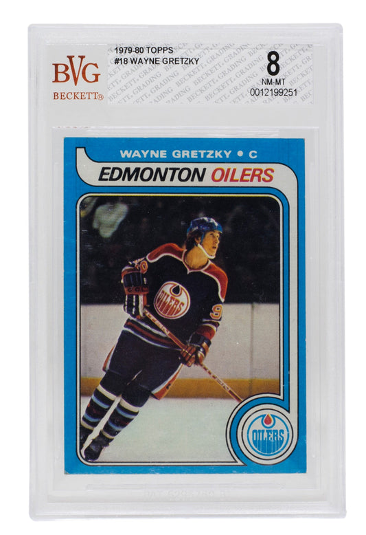 Wayne Gretzky 1979-80 Topps #18 Edmonton Oilers Hockey Card BGS NM-MT 8