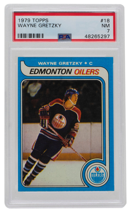 Wayne Gretzky 1979 Topps #18 Edmonton Oilers Hockey Card PSA NM 7