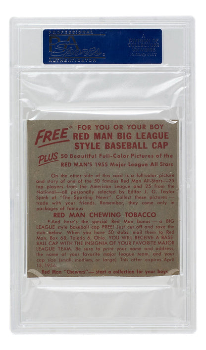 Yogi Berra Signed 1955 Red Man Tobacco #16 Yankees Baseball Card PSA